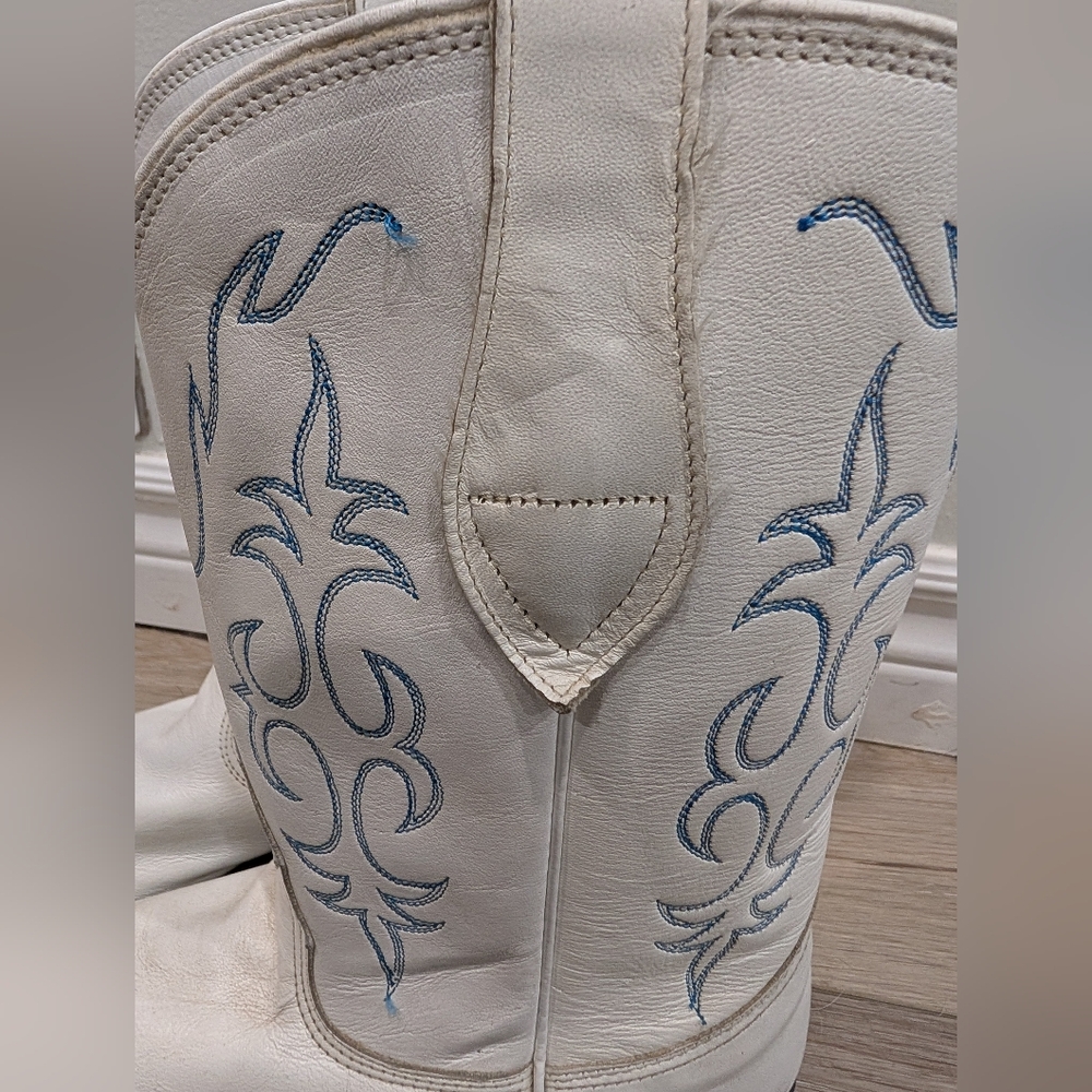 🤠 Vintage Nocona White Leather Cowboy Boots – Made in USA (Women’s 5B) - Picture 11 of 13